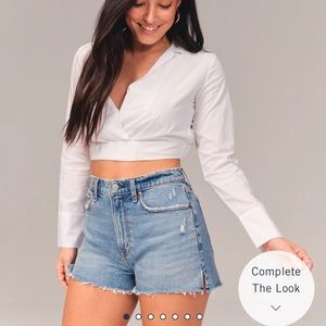 Abercrombie curve love high rise mom shorts size 28